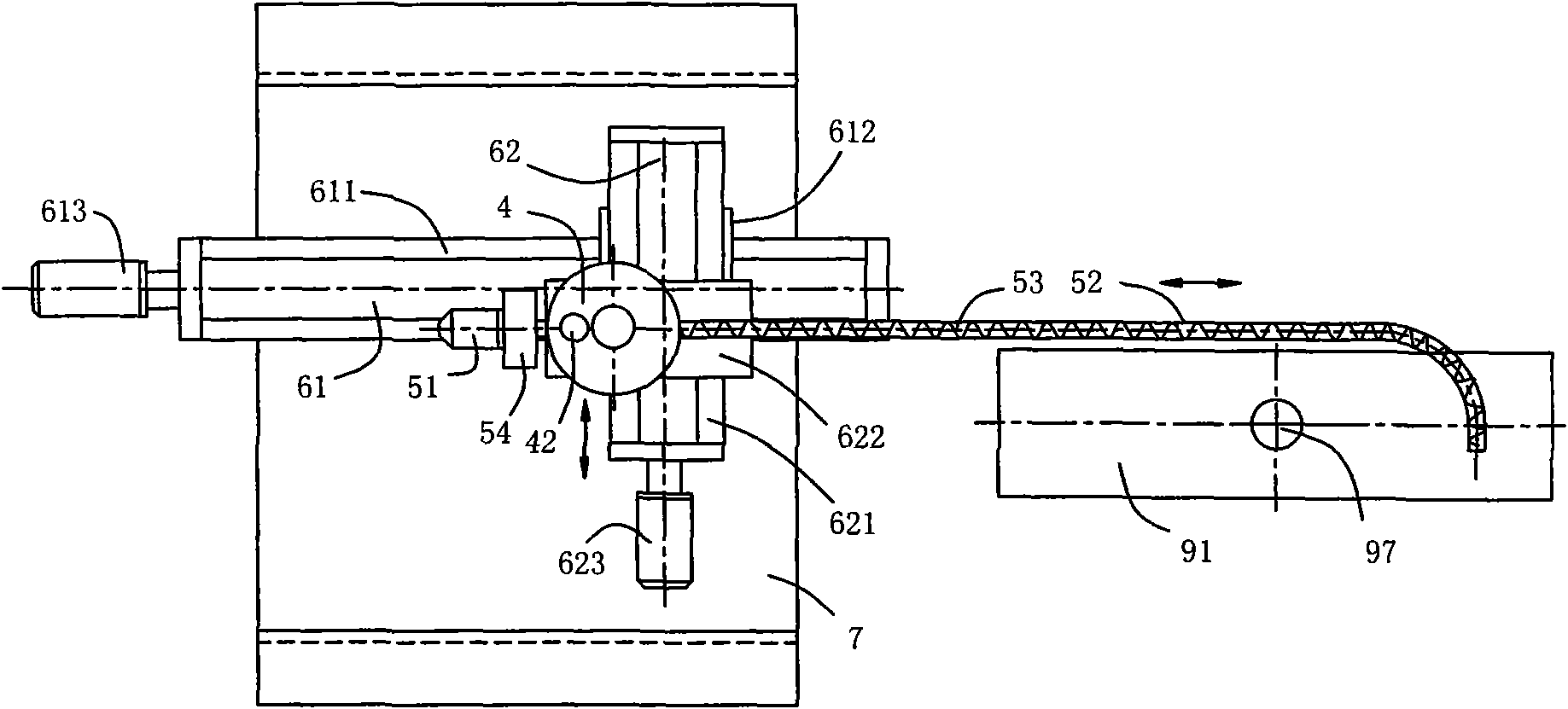 Pneumatic conveying type automatic mold powder feeding device