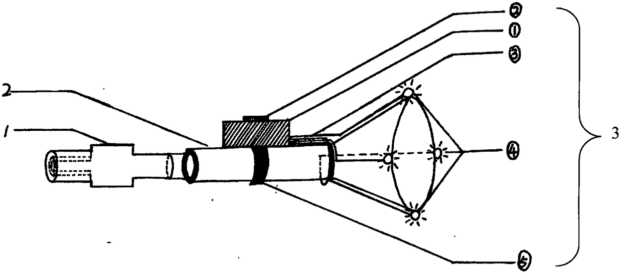 Horn mouth-shaped oral external aspirator with optical fibers