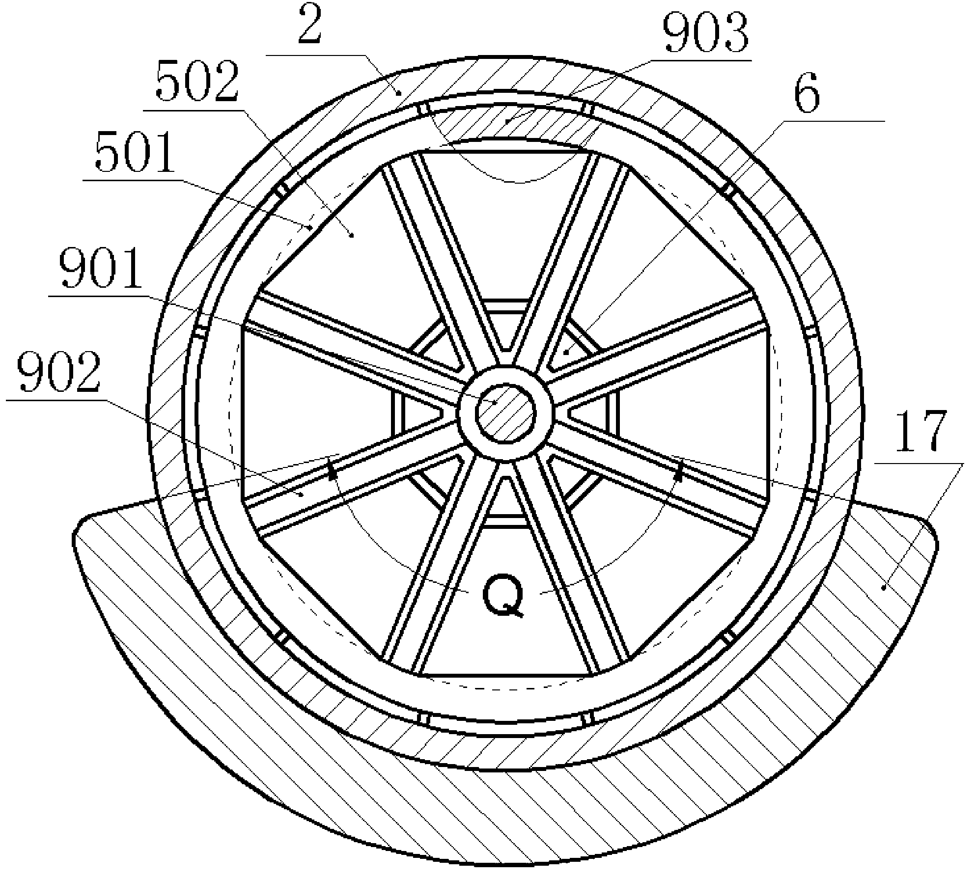 Overhanging type rotating generator based on piezoelectric cantilever mutual excitation
