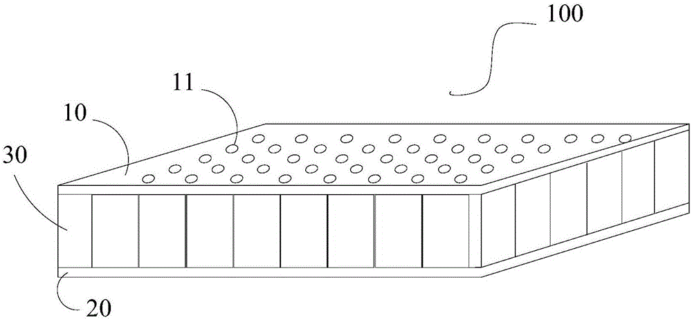 Gluing method, structure and parts of micro-perforated panel and honeycomb sandwich structure