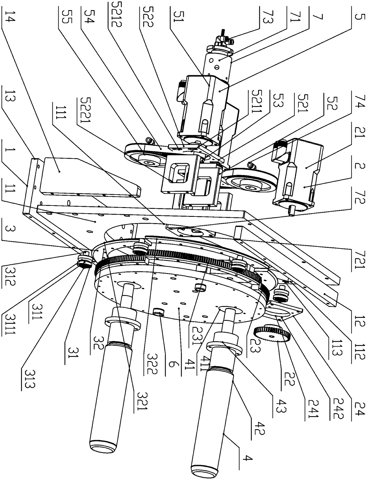 Rotary reeling and unreeling mechanism of round cutter die cutting machine