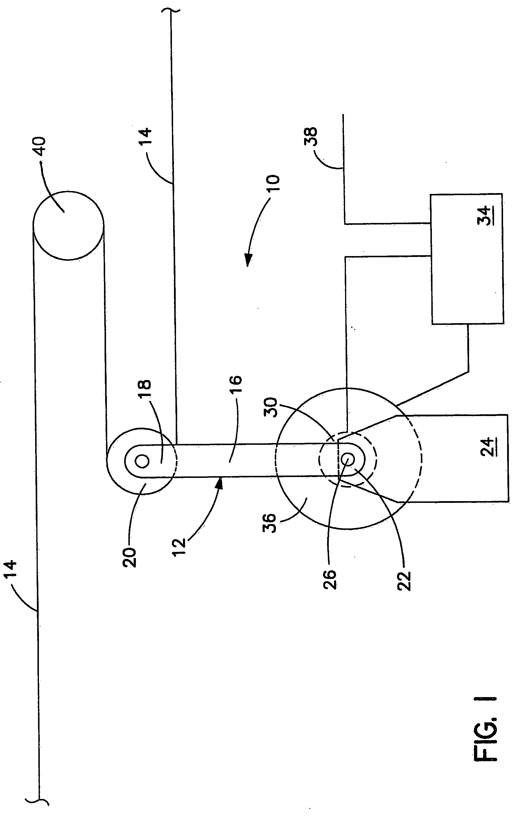 Web tensioning device with improved excursion control