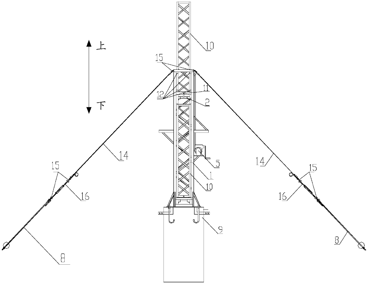 A fixed calibration tower that can be quickly disassembled