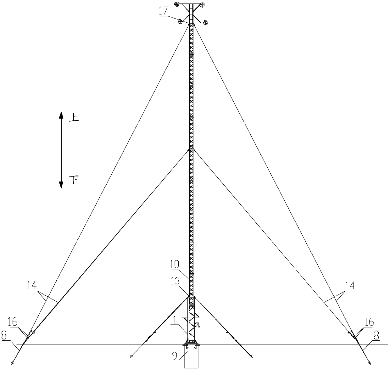 A fixed calibration tower that can be quickly disassembled