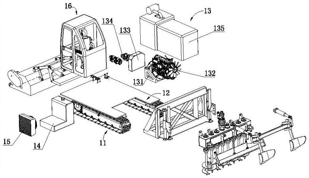 A kind of assembly method of loose tillage powder ridge machine