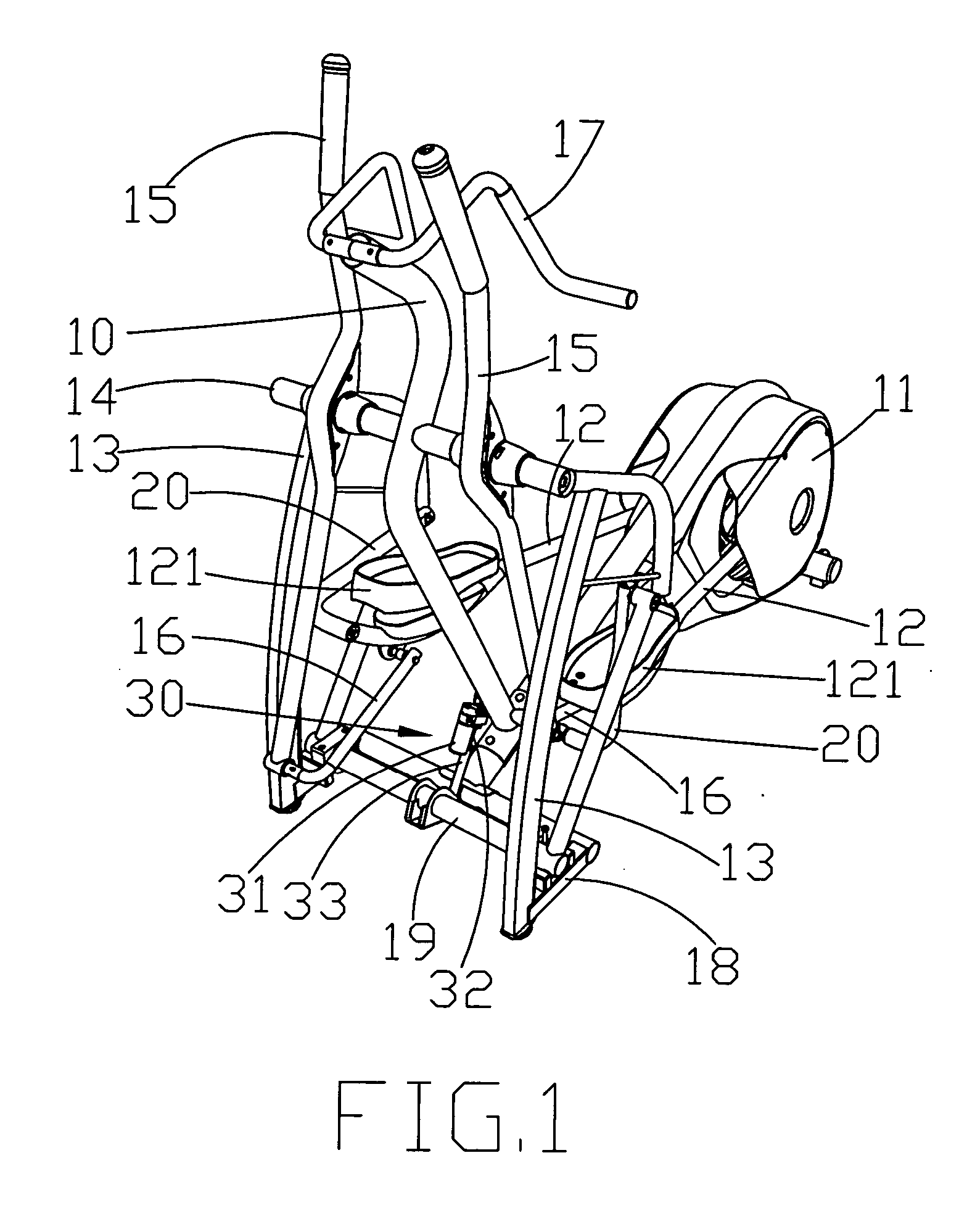 Pace-adjusting mechanism of an elliptical cross trainer
