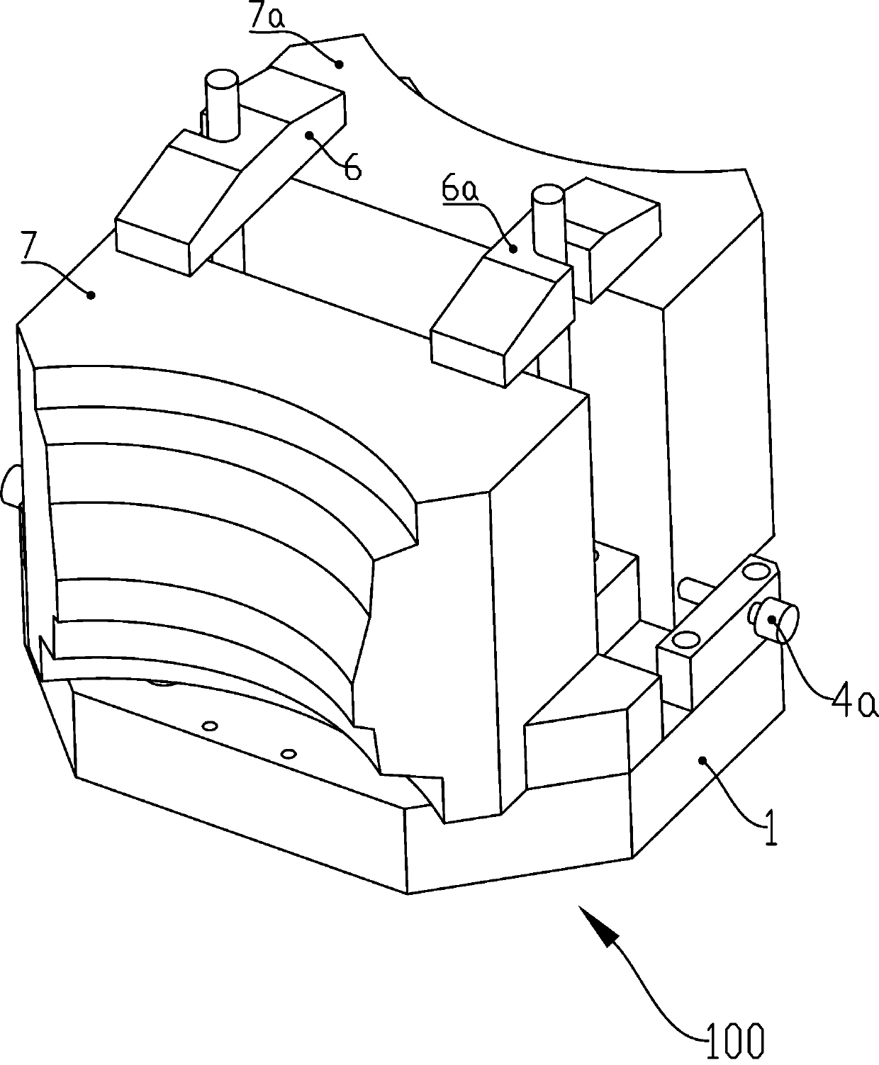 Positioning clamp for clamping hub side modules
