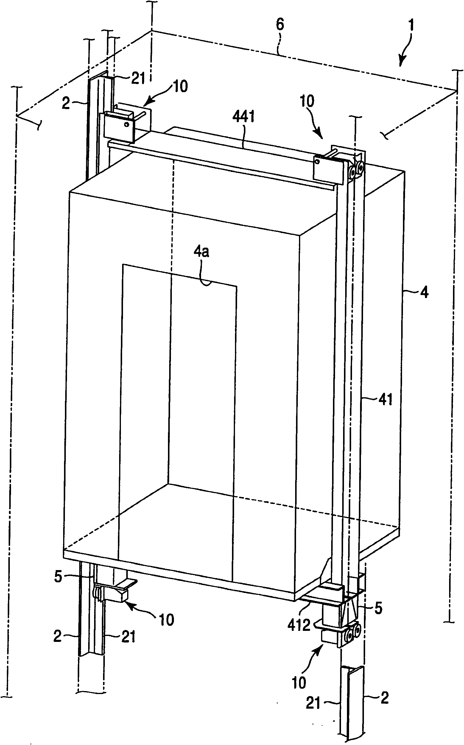 Guiding device of elevator