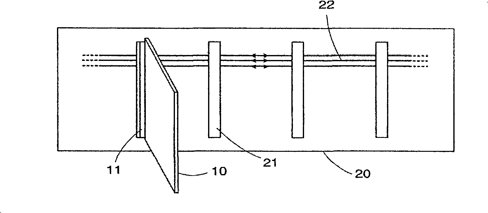 Device for controlling point-to-point communication between a module and a transmission bus