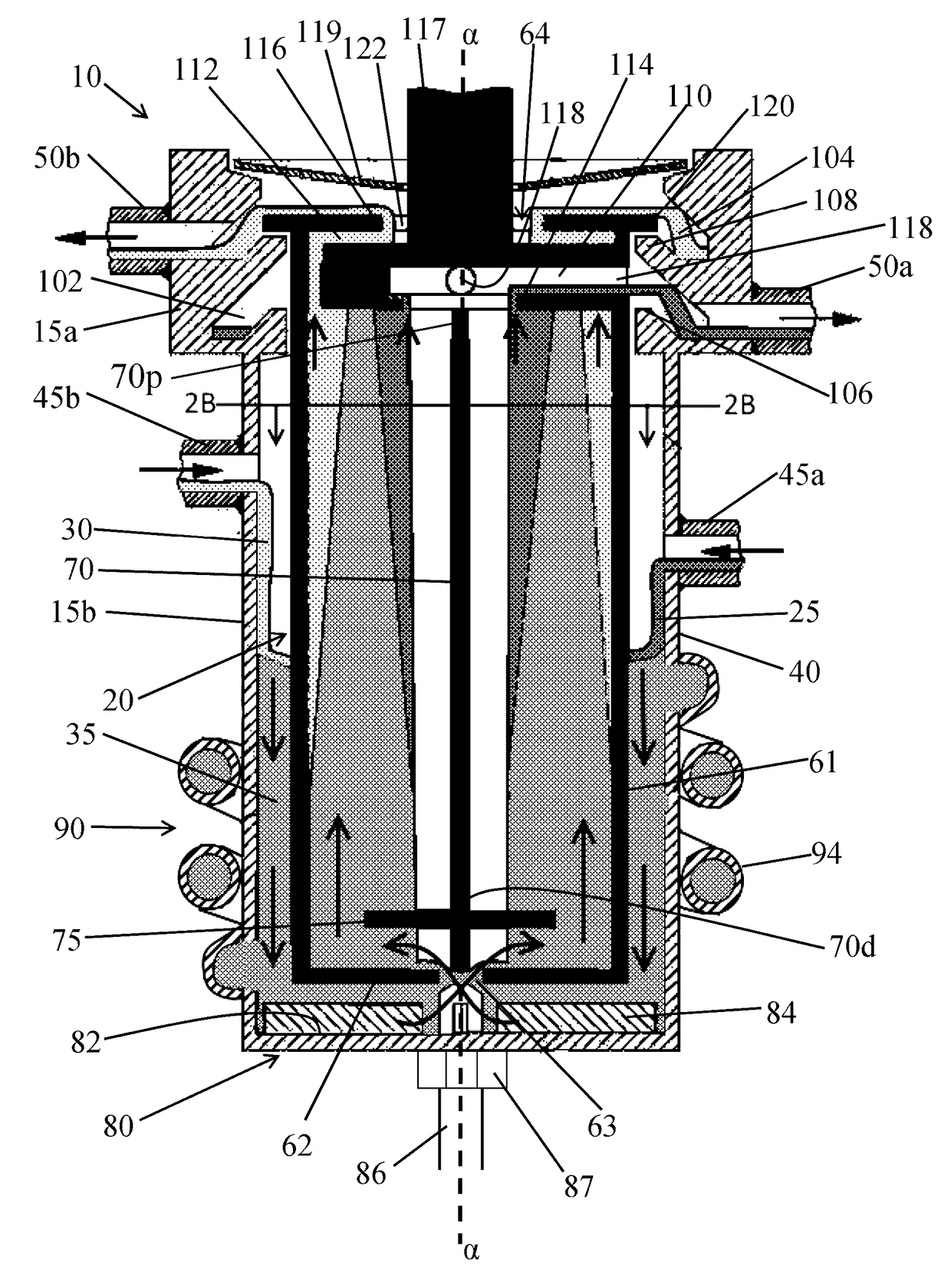 Extended residence time centrifugal contactor design modification and centrifugal contactor vane plate valving apparatus for extending mixing zone residence time