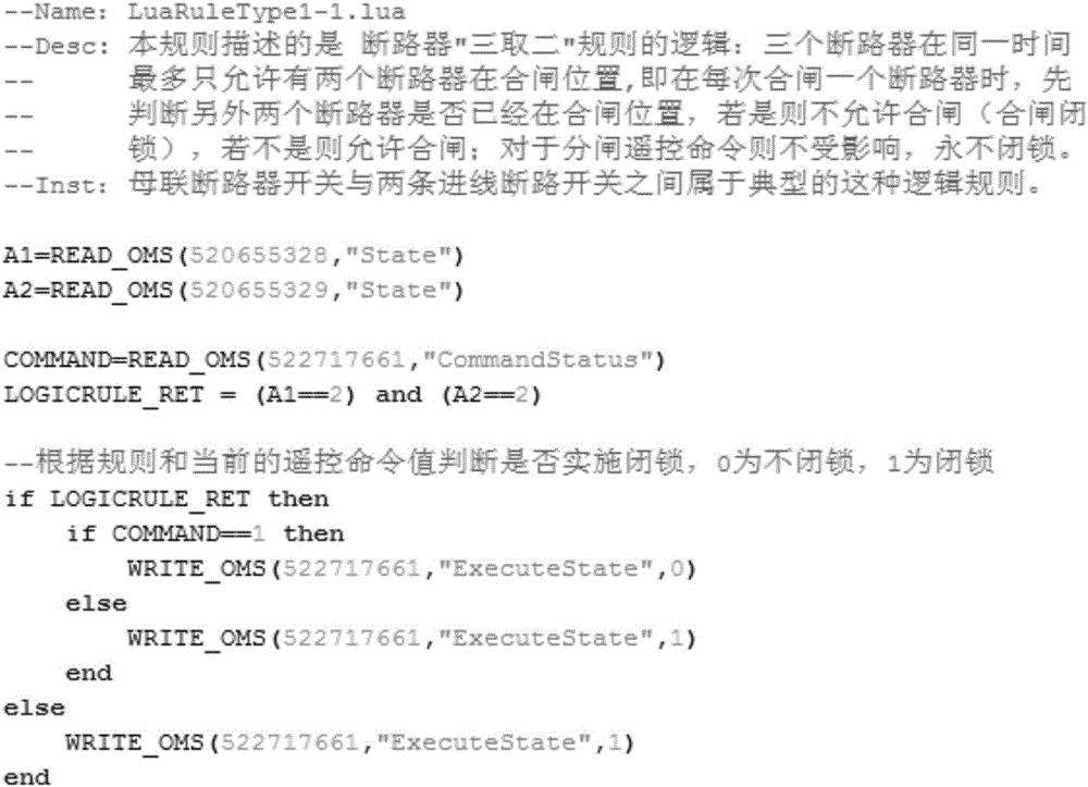 Electrical equipment remote control locking characteristic simulation method based on LUA scripts