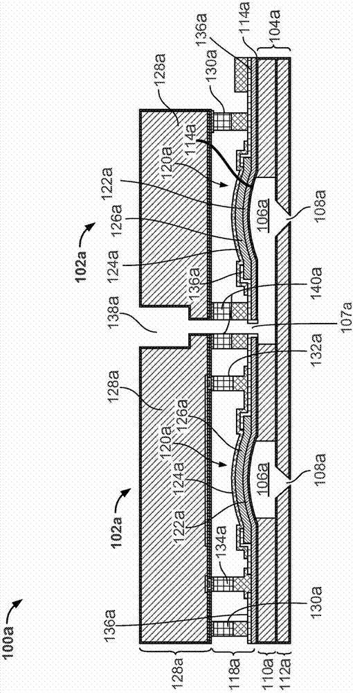 Forming a device having a curved piezoelectric membrane
