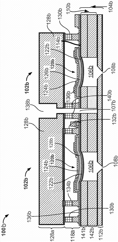 Forming a device having a curved piezoelectric membrane