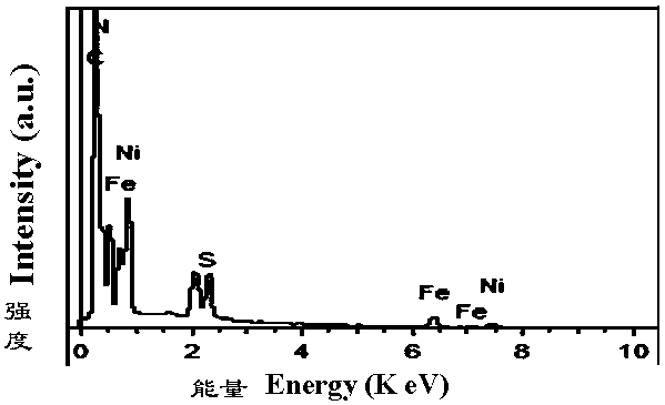Sulfur-doped NiFe(CN) 5NO electrolyze water oxygen evolution catalyst by using solvothermal preparing method and application thereof