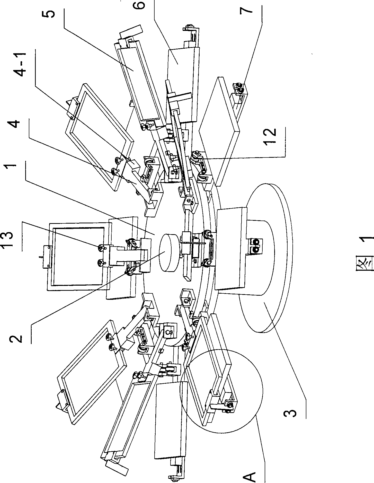 Positioning device for manual silk-screen wheel transfer printing machine
