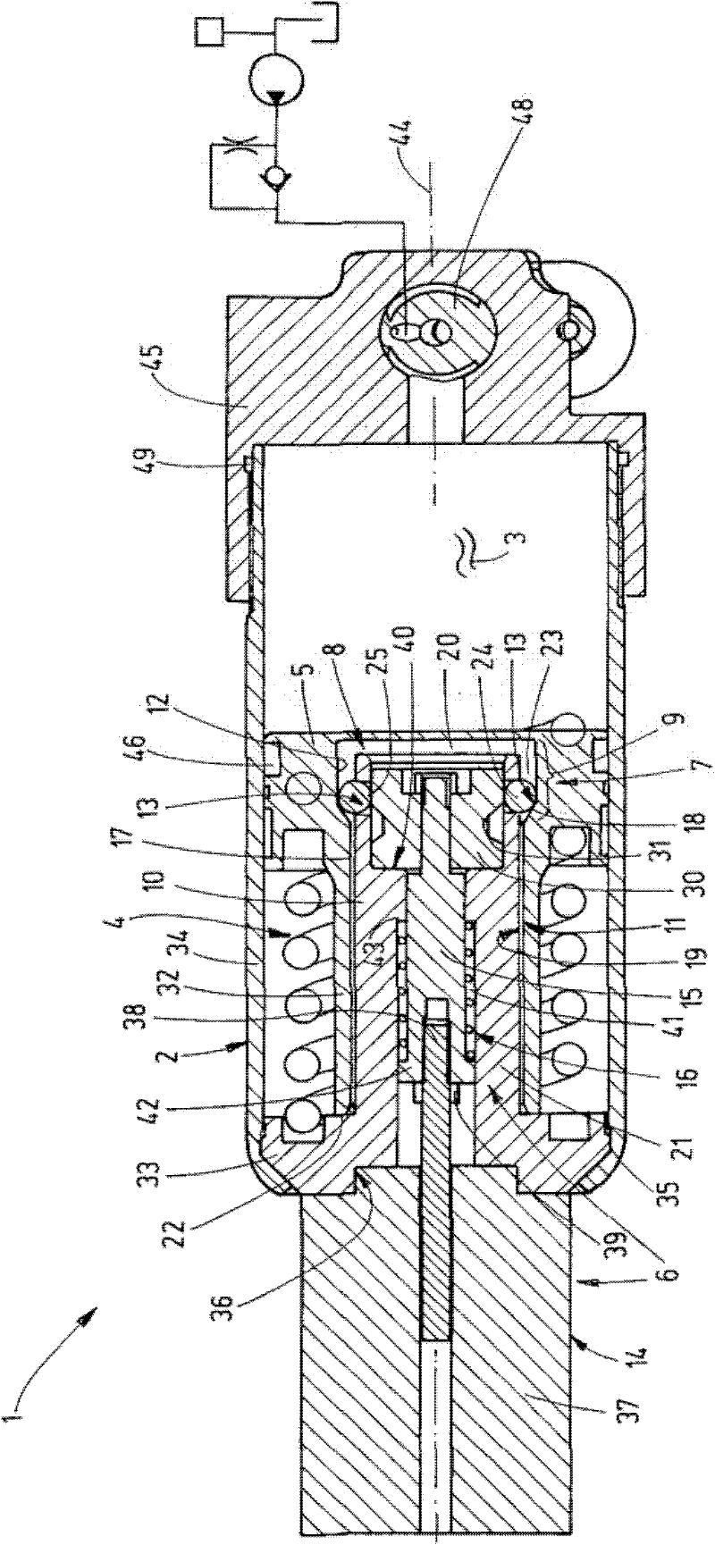 Device for the pulsed release of an amount of fluid which can be stored in an accumulator housing