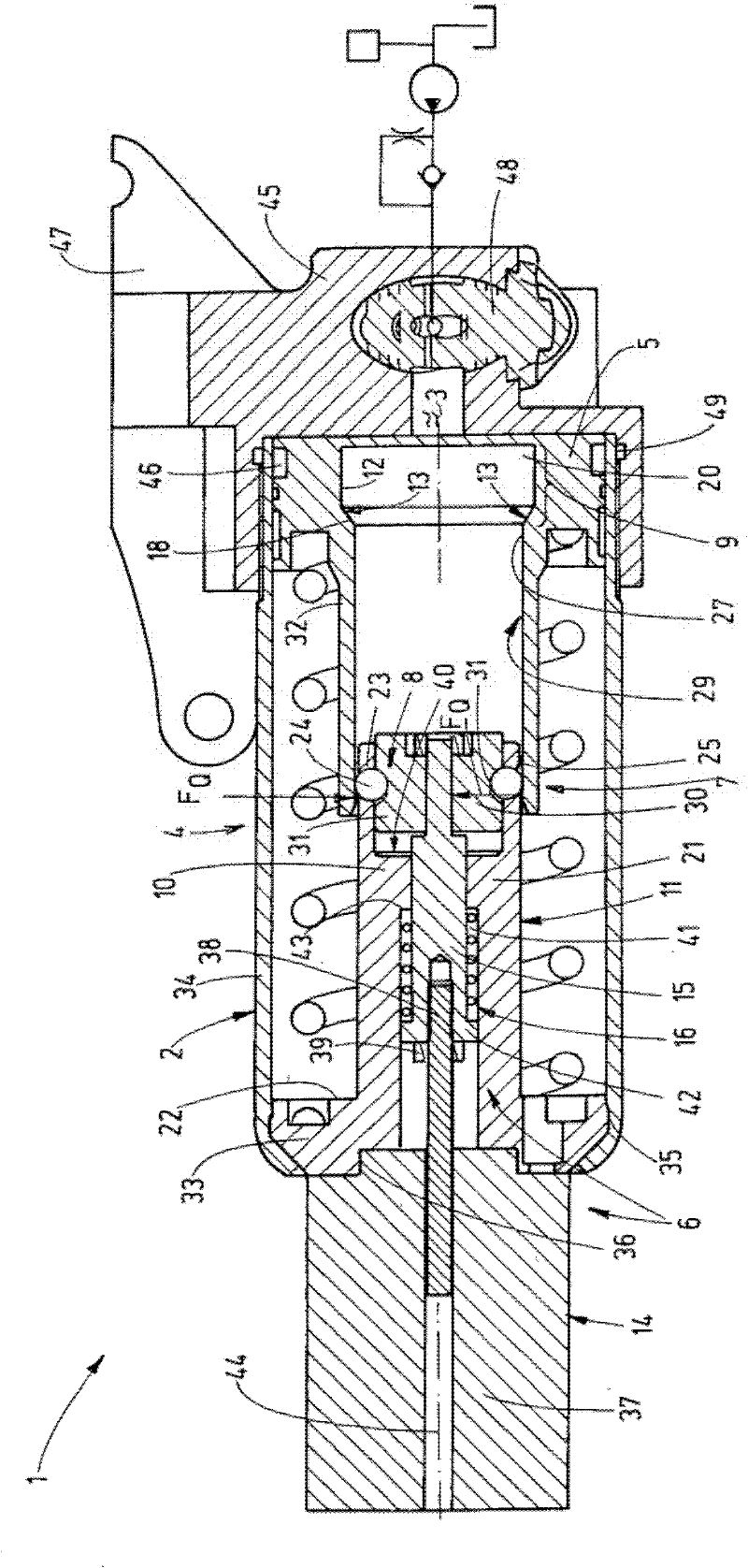 Device for the pulsed release of an amount of fluid which can be stored in an accumulator housing