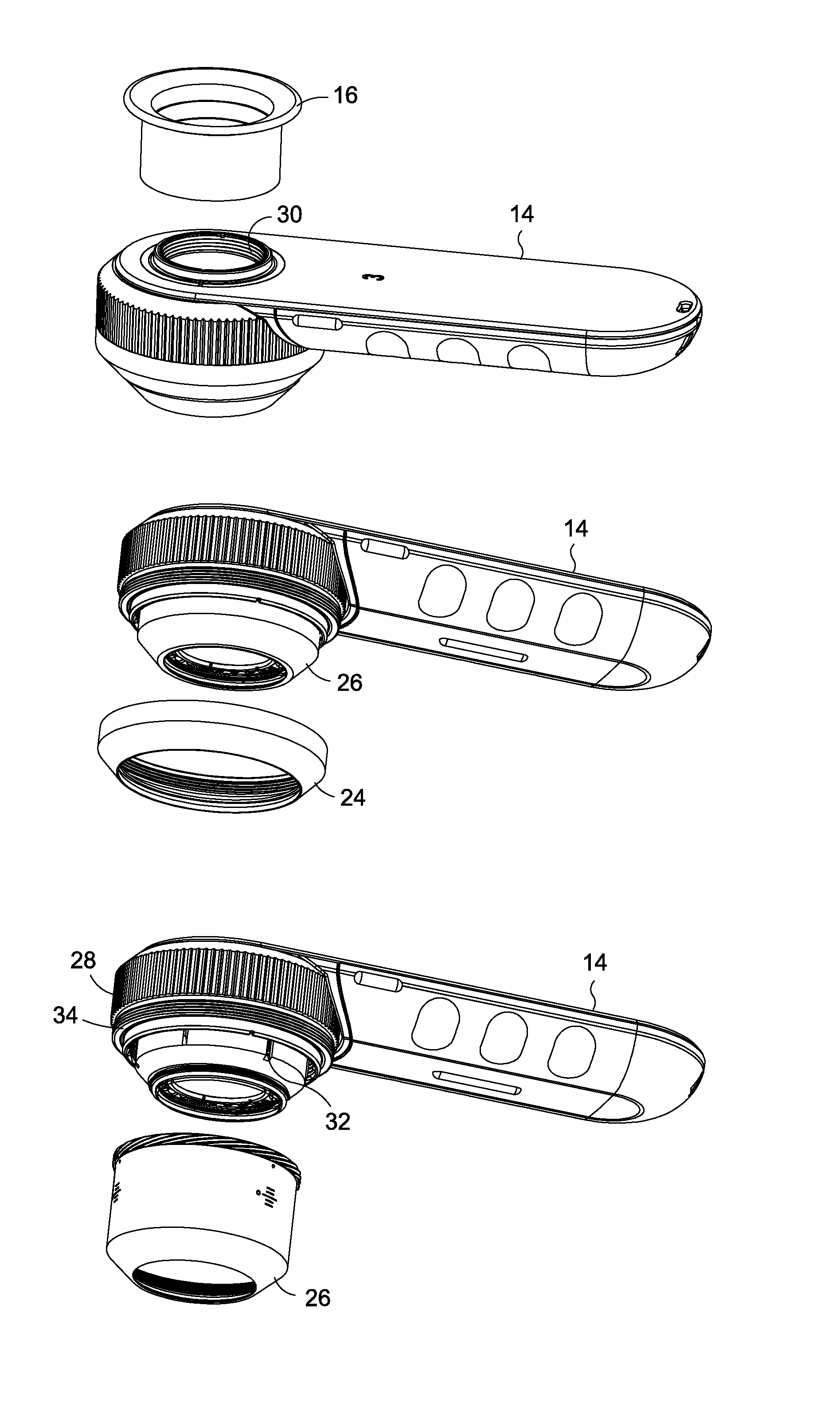 Dermoscopy illumination device with selective polarization and orange light for enhanced viewing of pigmented tissue