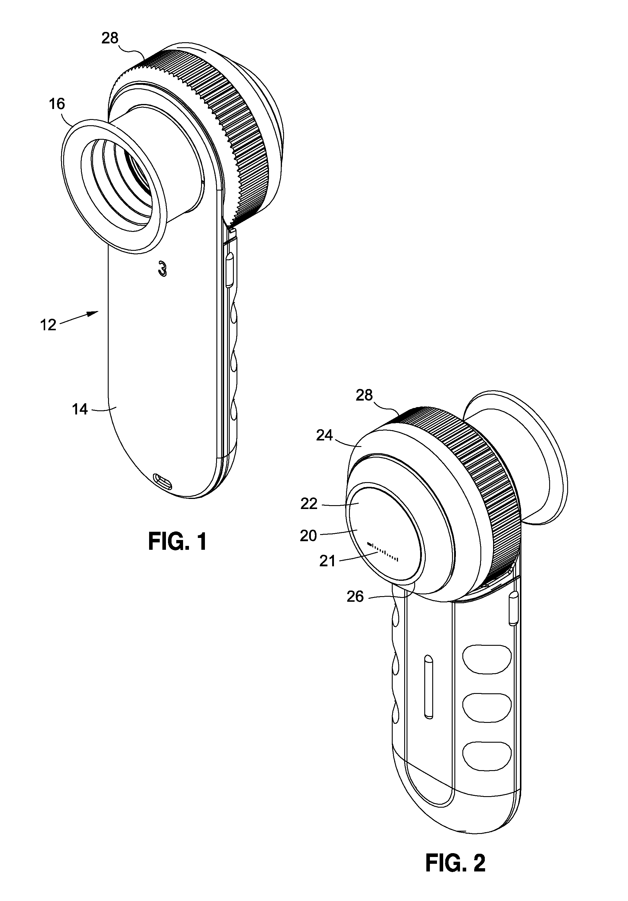 Dermoscopy illumination device with selective polarization and orange light for enhanced viewing of pigmented tissue