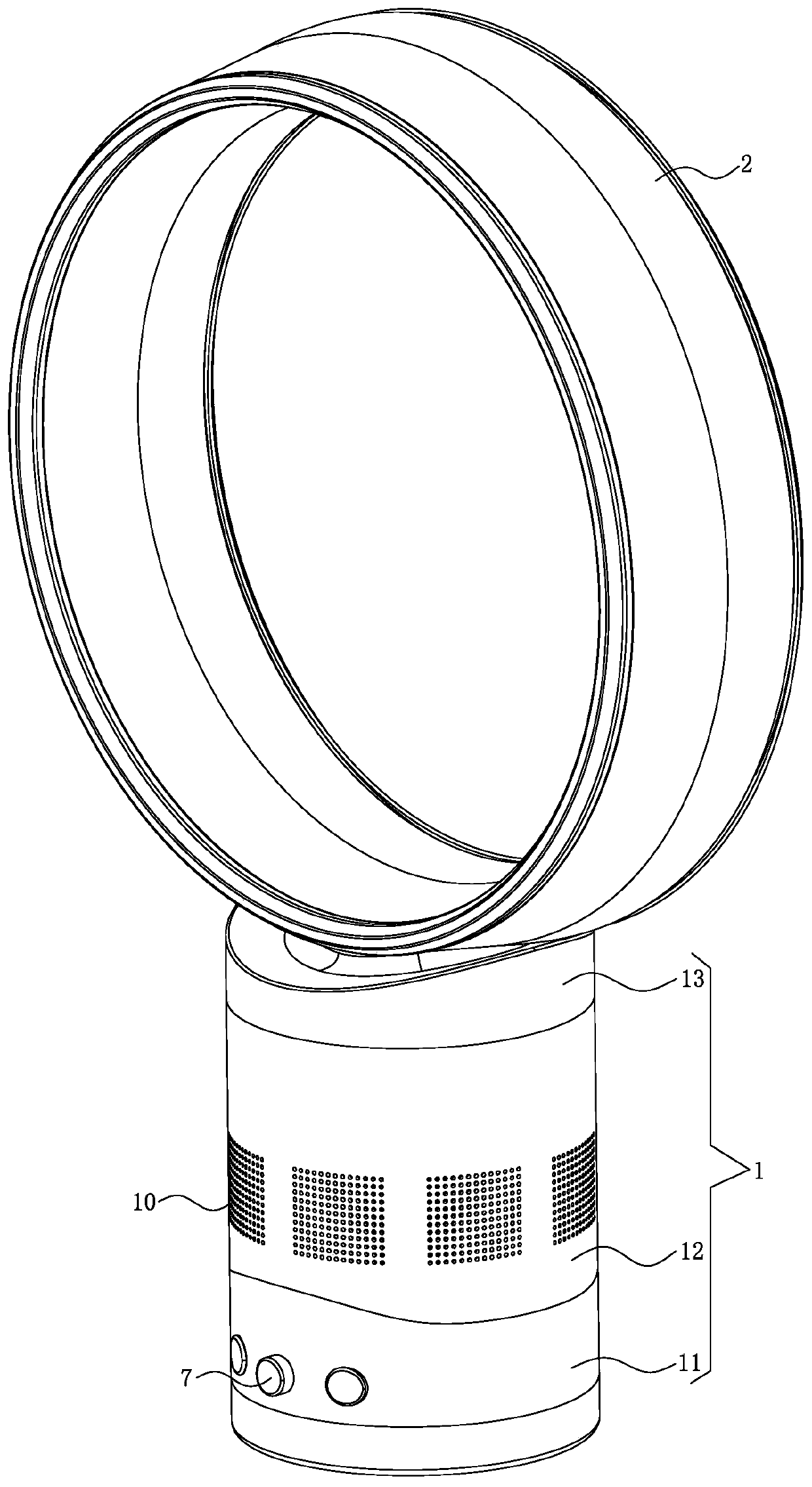 Double-channel bladeless fan