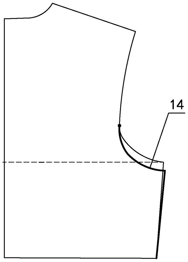 Variance-ratio original-number cutting method for clothes side breast dart