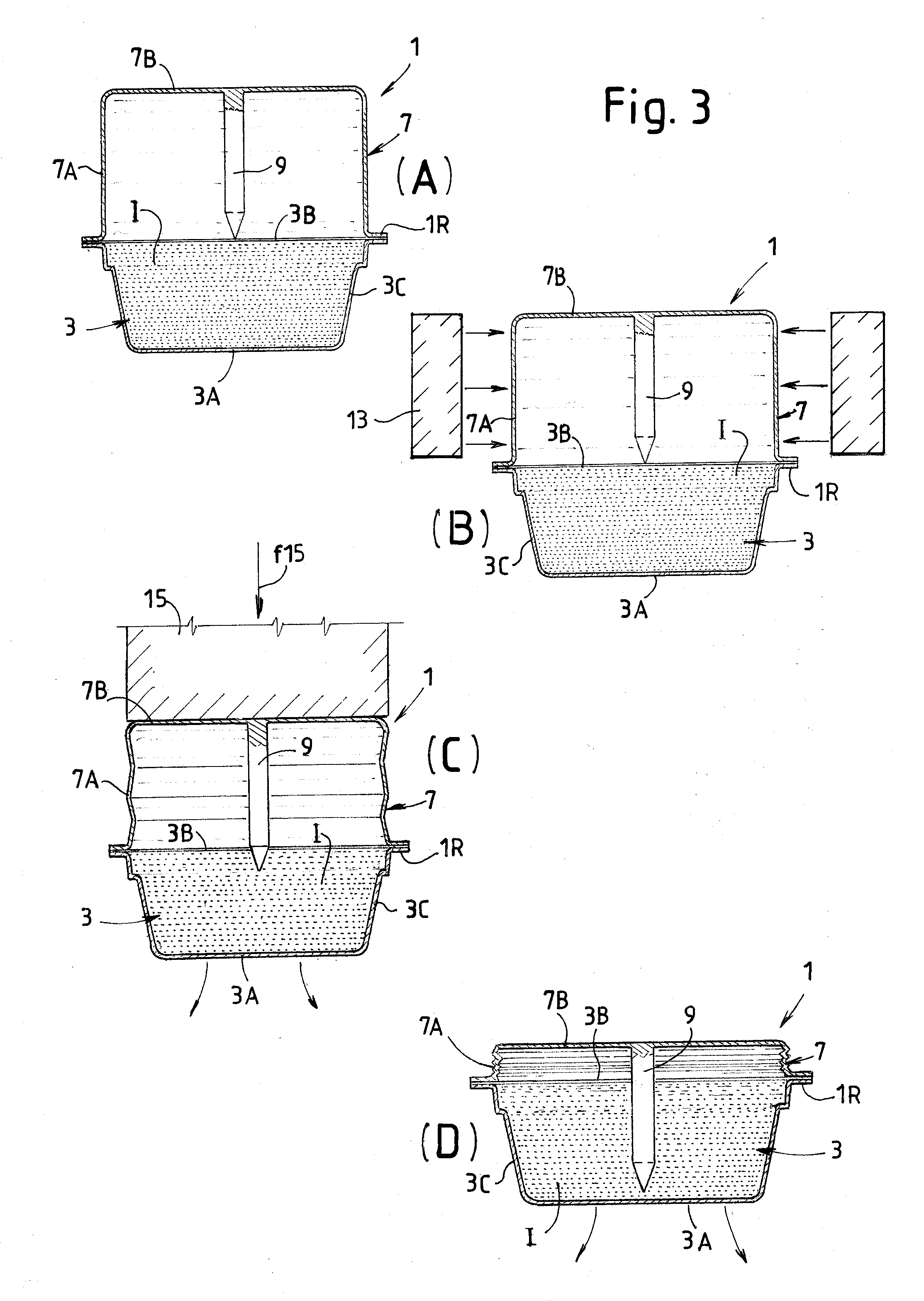 Capsule for the preparation of beverages, device and method