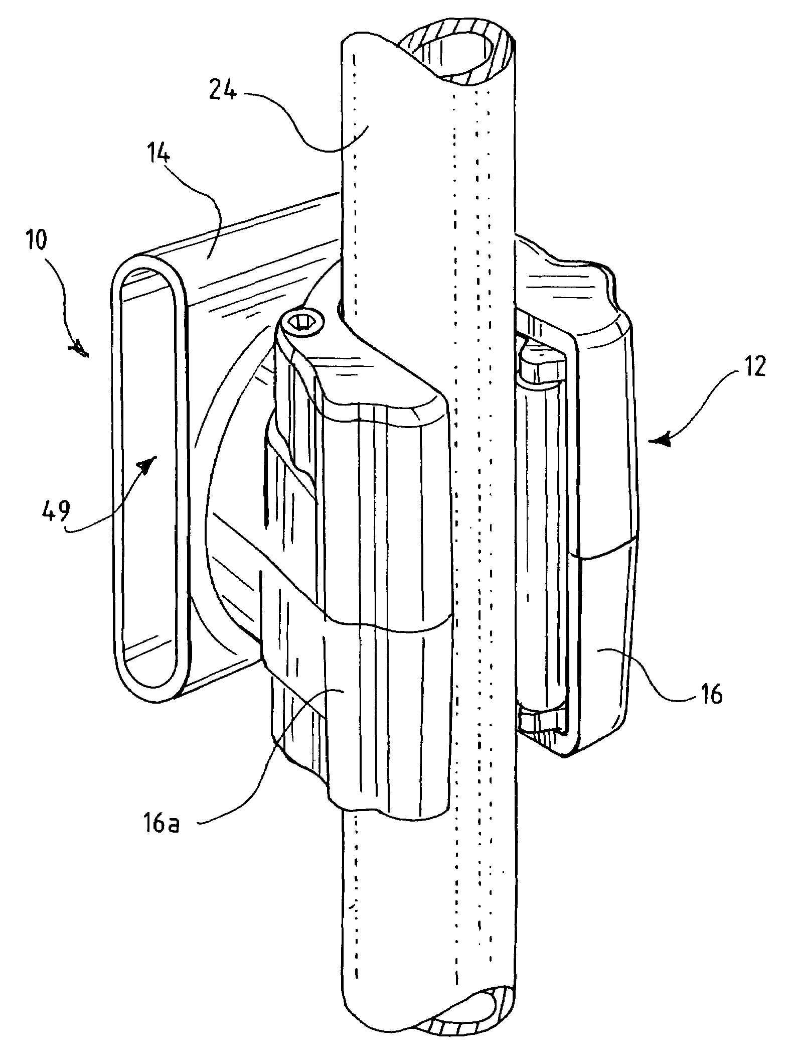 Baton scabbard with roller clamp retention