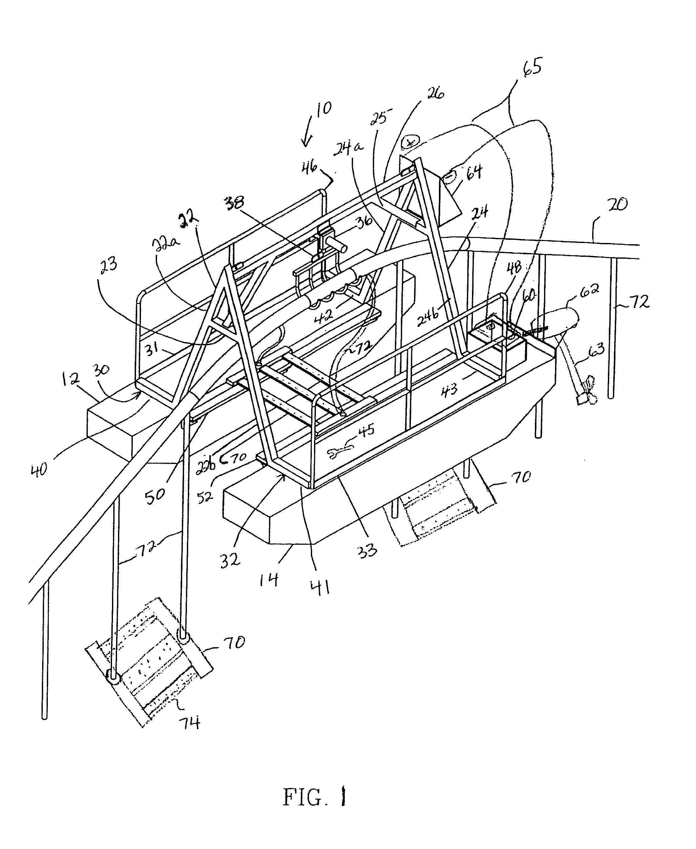 Floating vessel for servicing air diffusers