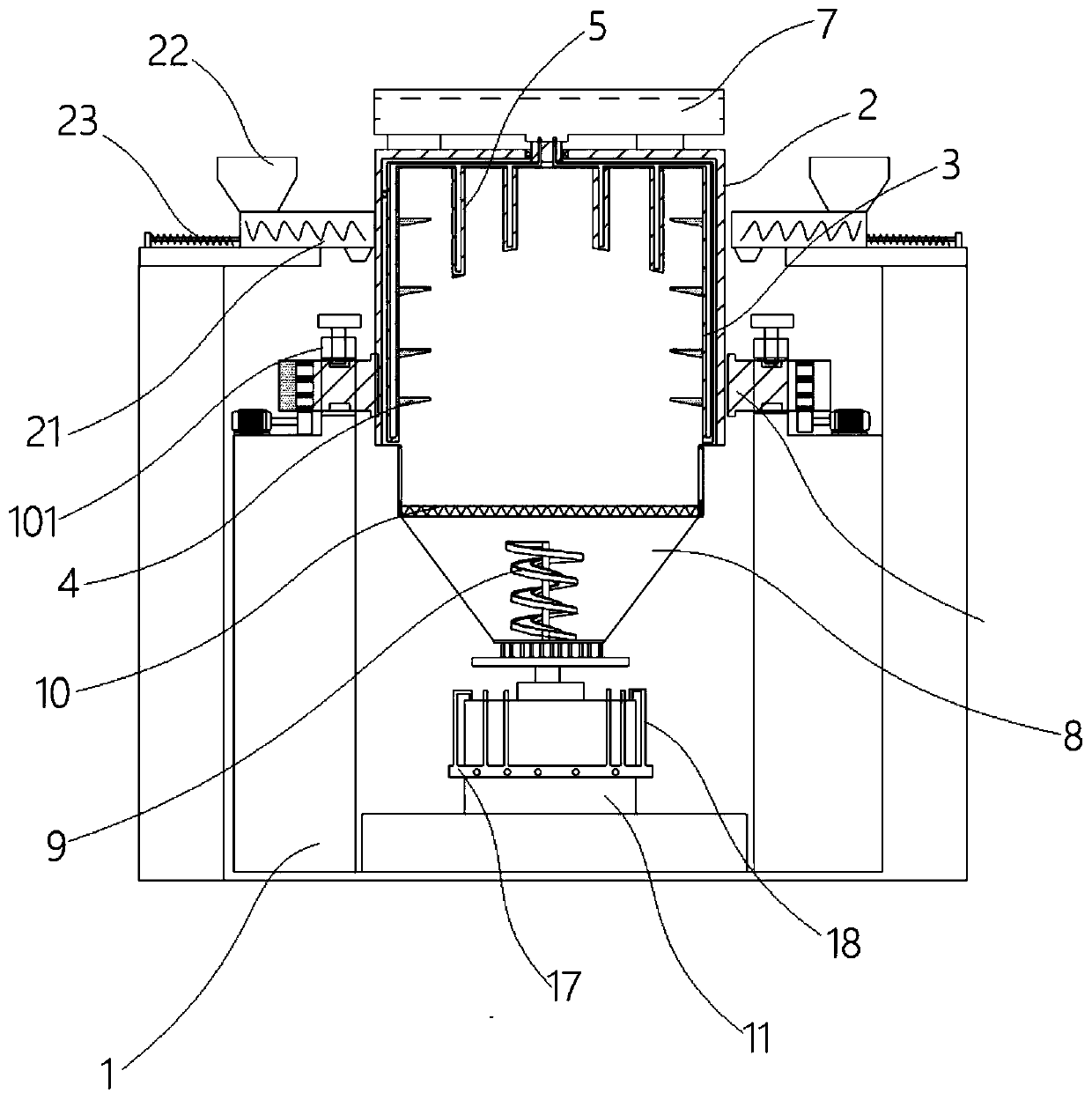 Multifunctional mixer for powder paint