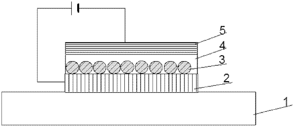 Luminescent device embedded with self-assembly photonic crystal thin film and preparation method for luminescent device