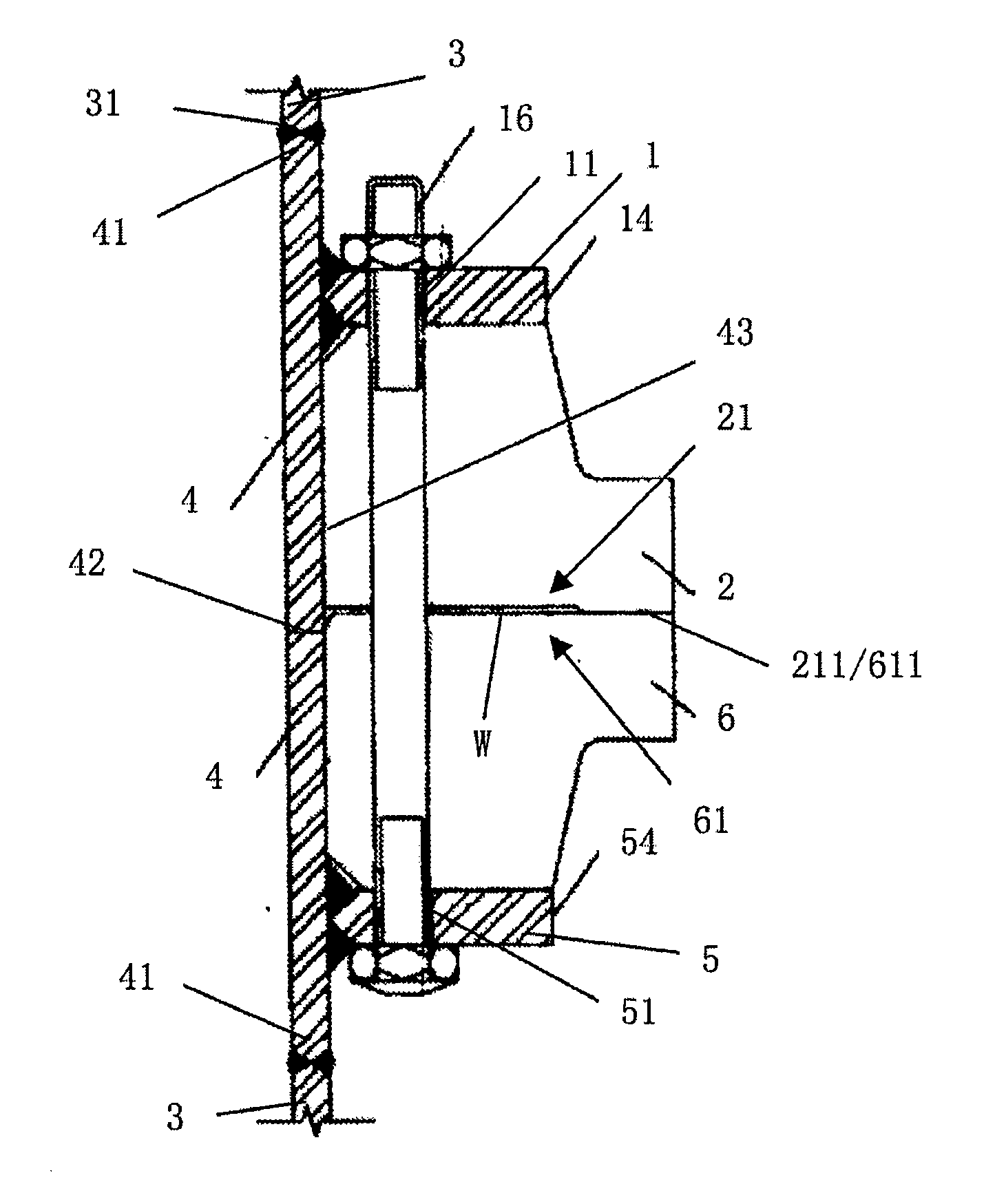 Flange assembly, a coupling flange and an assembly method tehreof