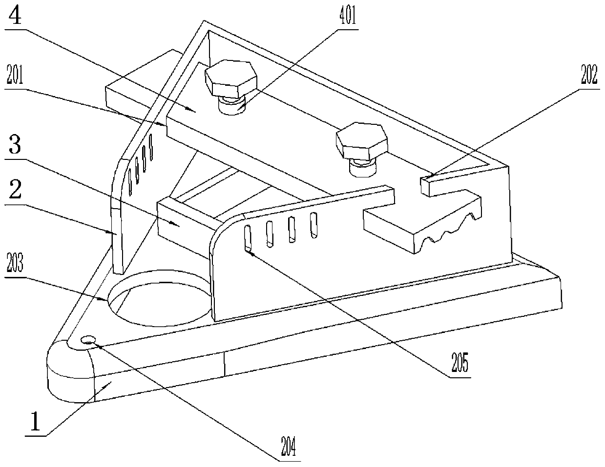 Centering auxiliary device based on automobile oil cylinder support round hole drilling