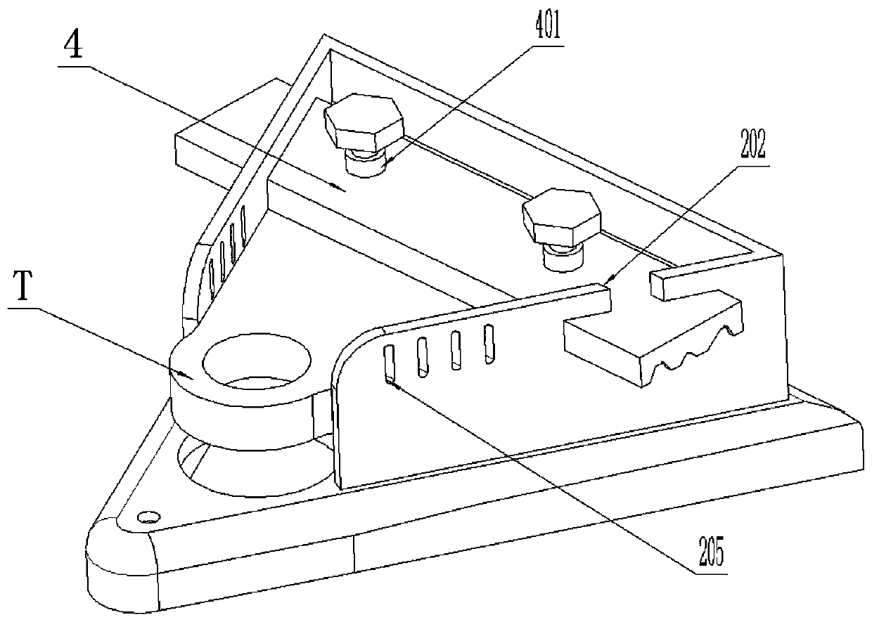 Centering auxiliary device based on automobile oil cylinder support round hole drilling