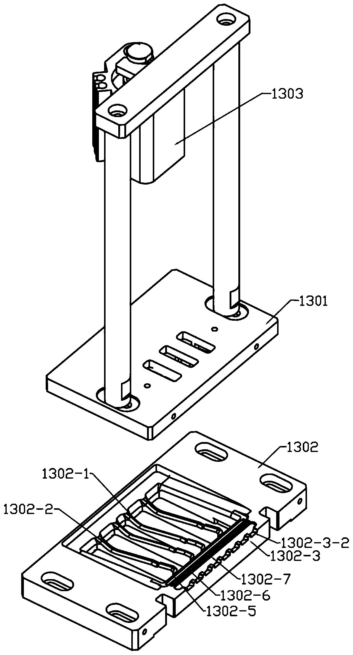 Lithium battery packaging pressing fixture