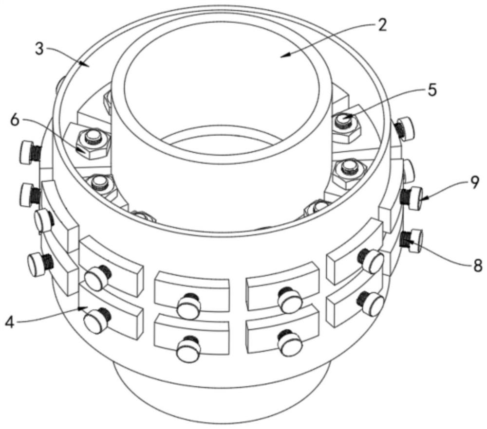 Vibration reduction connecting device for flanges based on particle damping