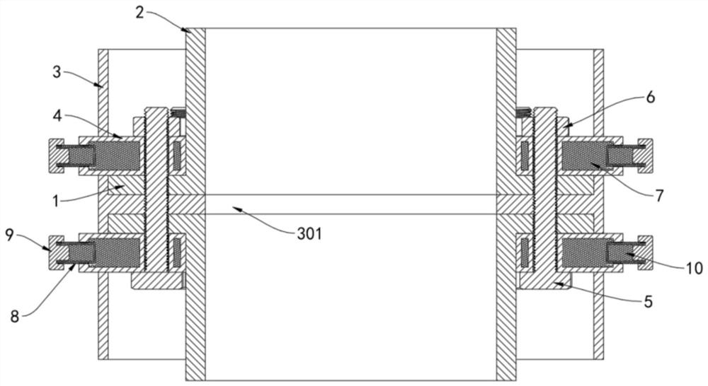 Vibration reduction connecting device for flanges based on particle damping