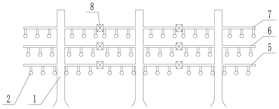 Fruit tree shaping cultivation structure shaped like Chinese character 'feng' and shaping method thereof