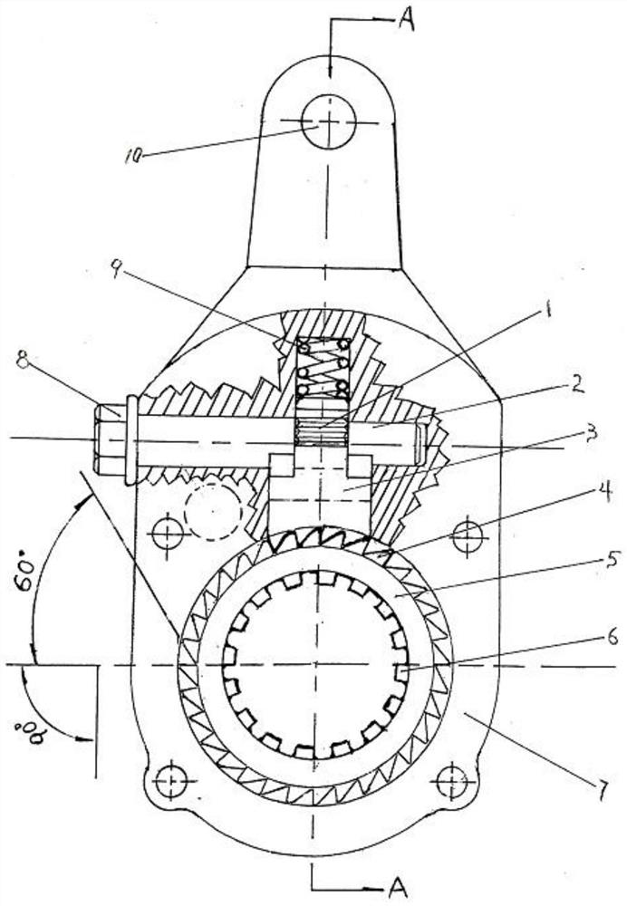 Novel automobile brake clearance adjusting arm device