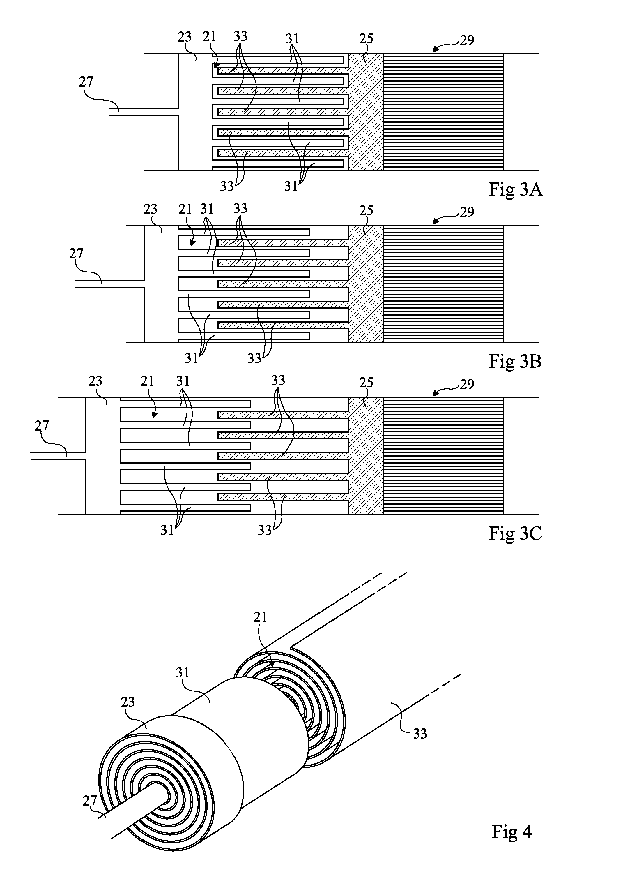 Heat exchanger structure and isothermal compression or expansion chamber