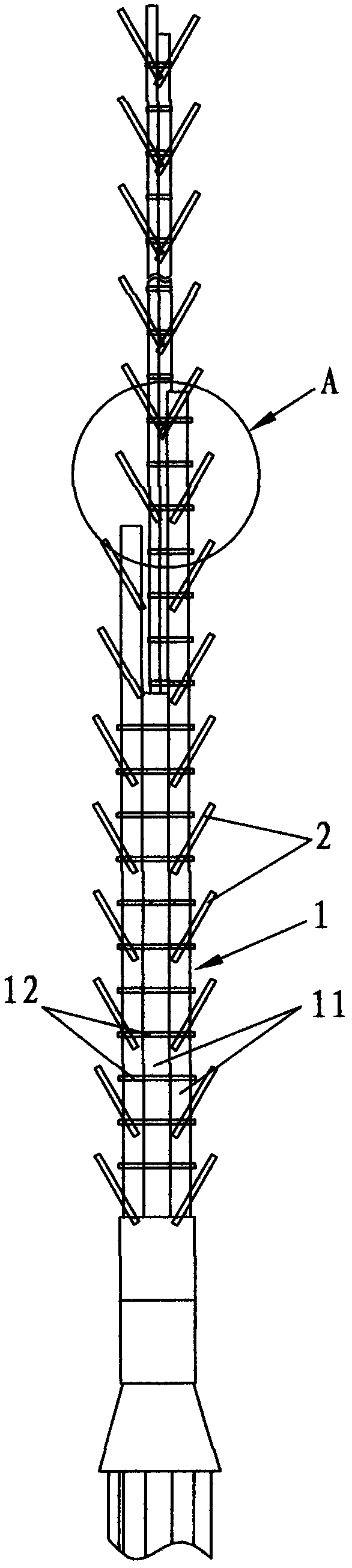 Simulated movable comb-shaped branch/leaf skeleton and manufacturing method thereof