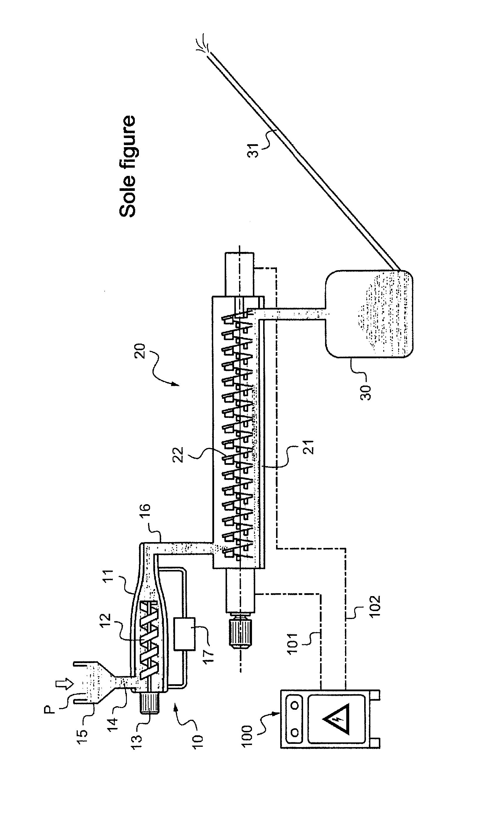 Process and installation for pyrolysis of a product in the form of divided solids, in particular polymer waste