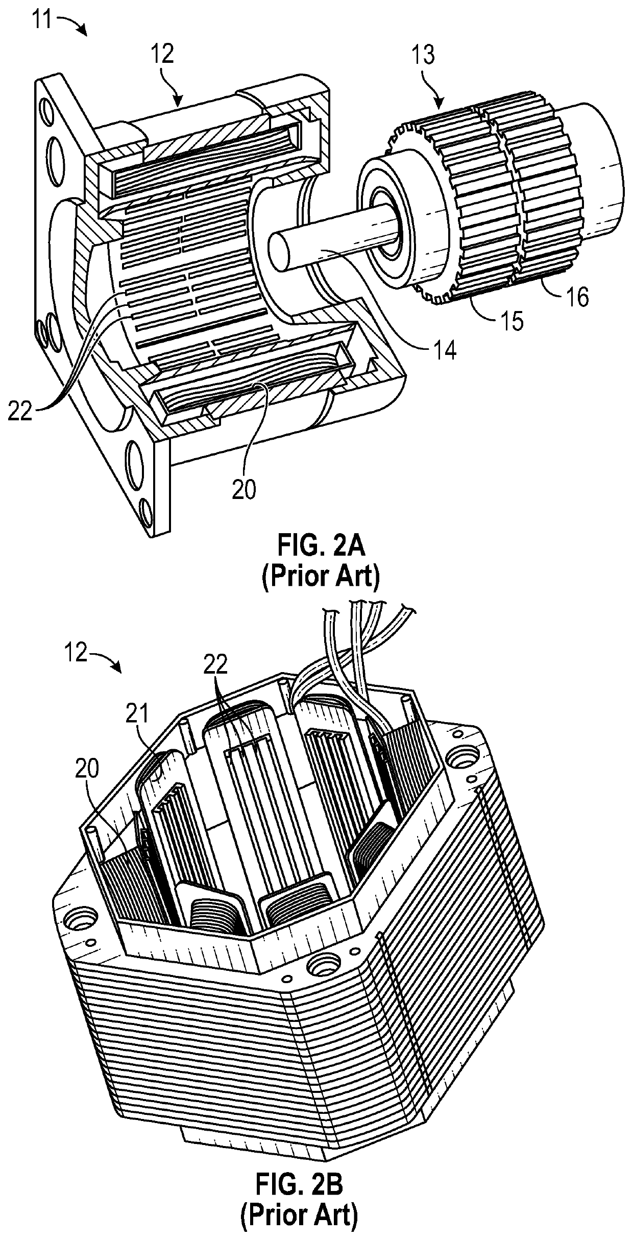 Miniature step motor with shoeless stator and prewound bobbins