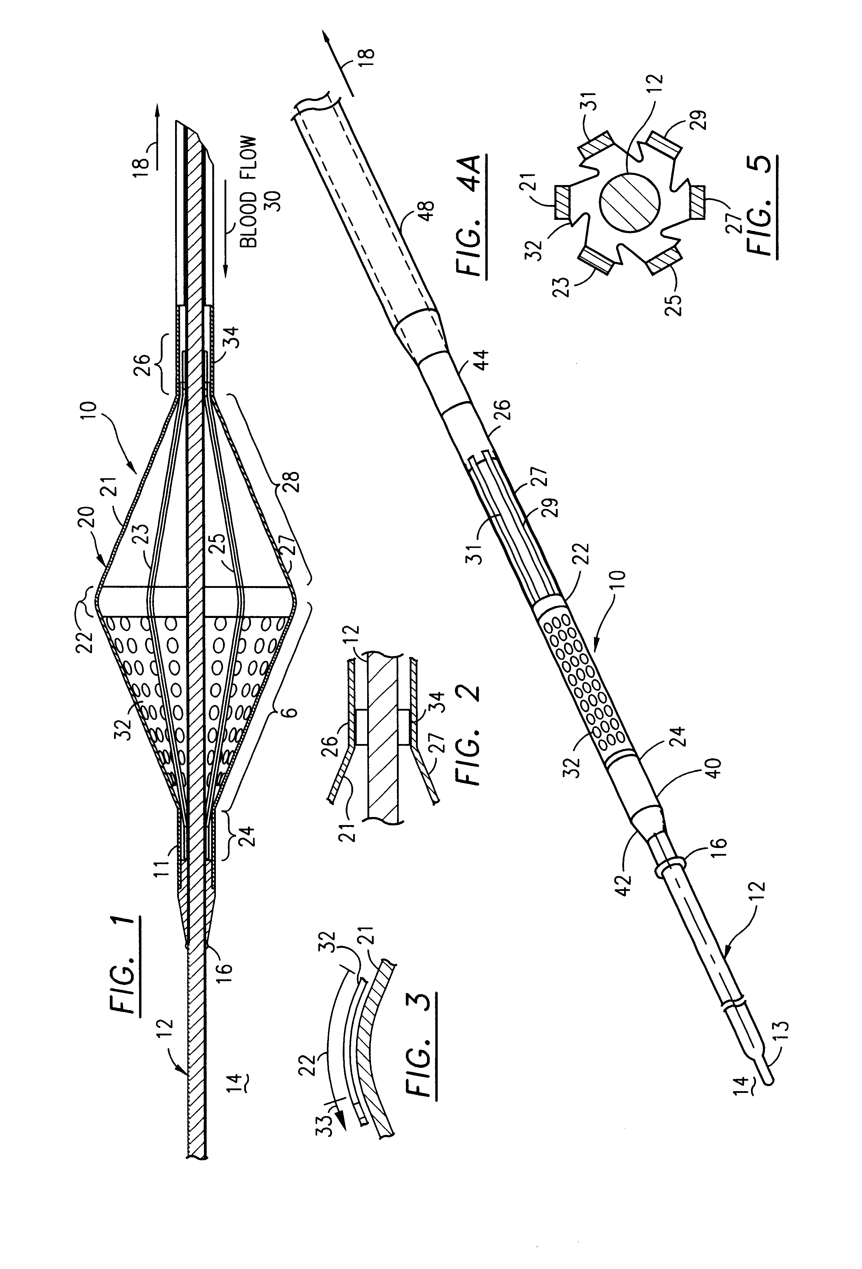 Filter for embolic material mounted on expandable frame