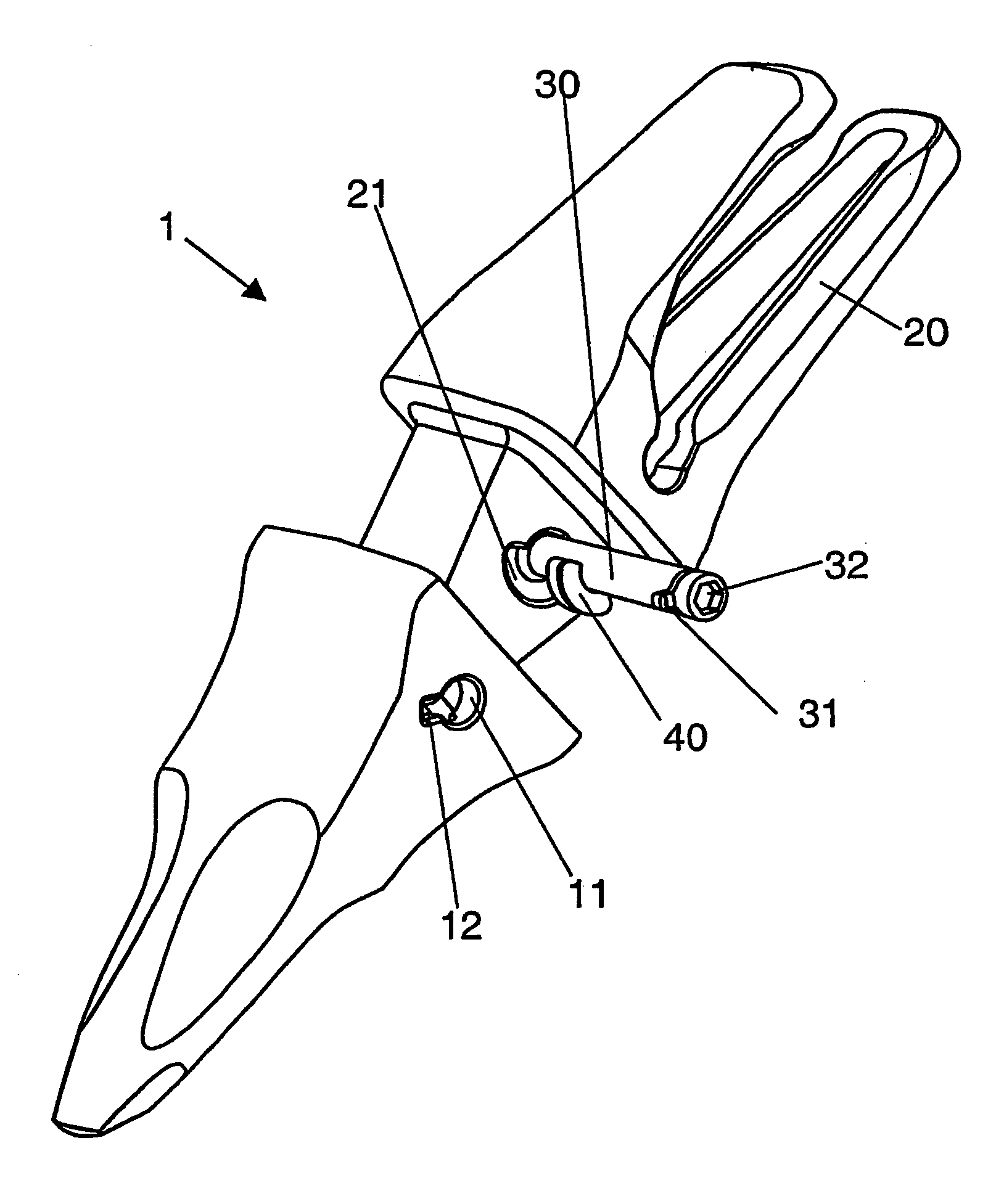 Removable device for attaching two mechanical parts