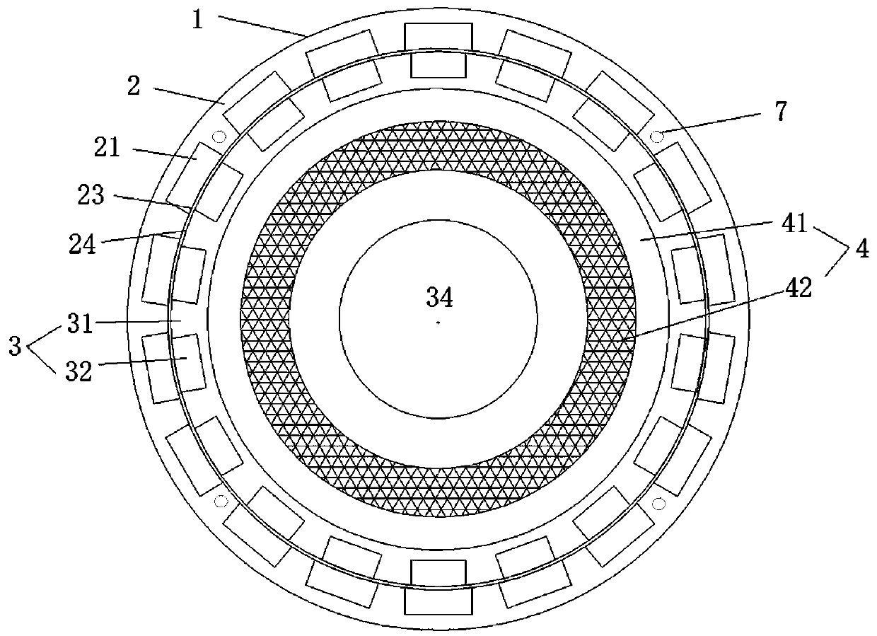 Fluorescence and color filtering integrated device driven by shaftless rim