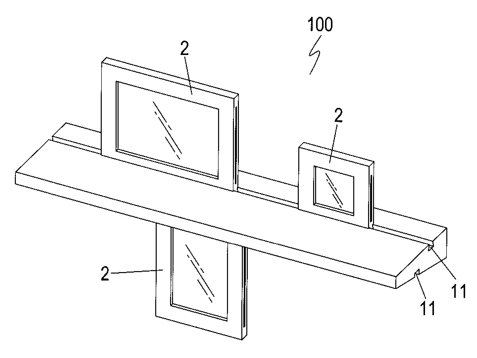 Supporting plate with at least one sliding track and capable of being installed to a wall