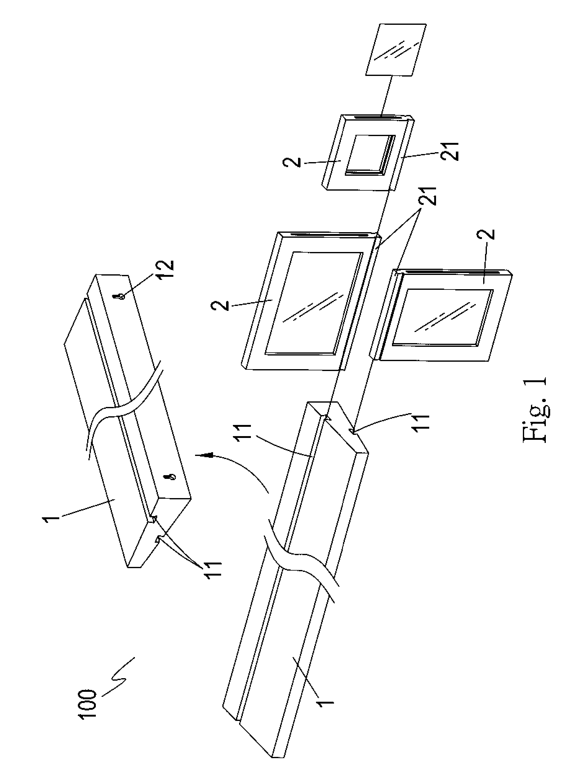 Supporting plate with at least one sliding track and capable of being installed to a wall