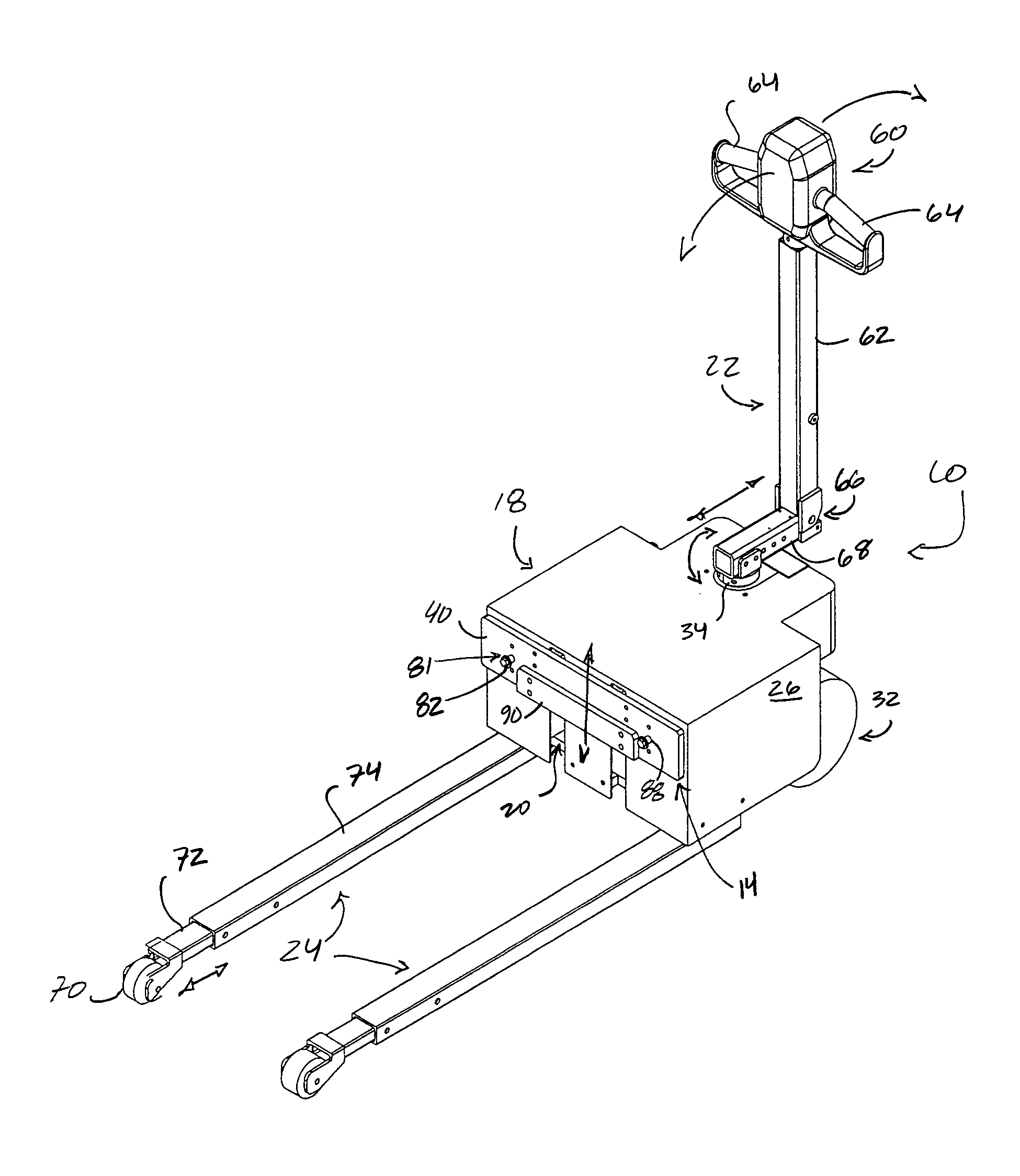 Transport aid for wheeled support apparatus