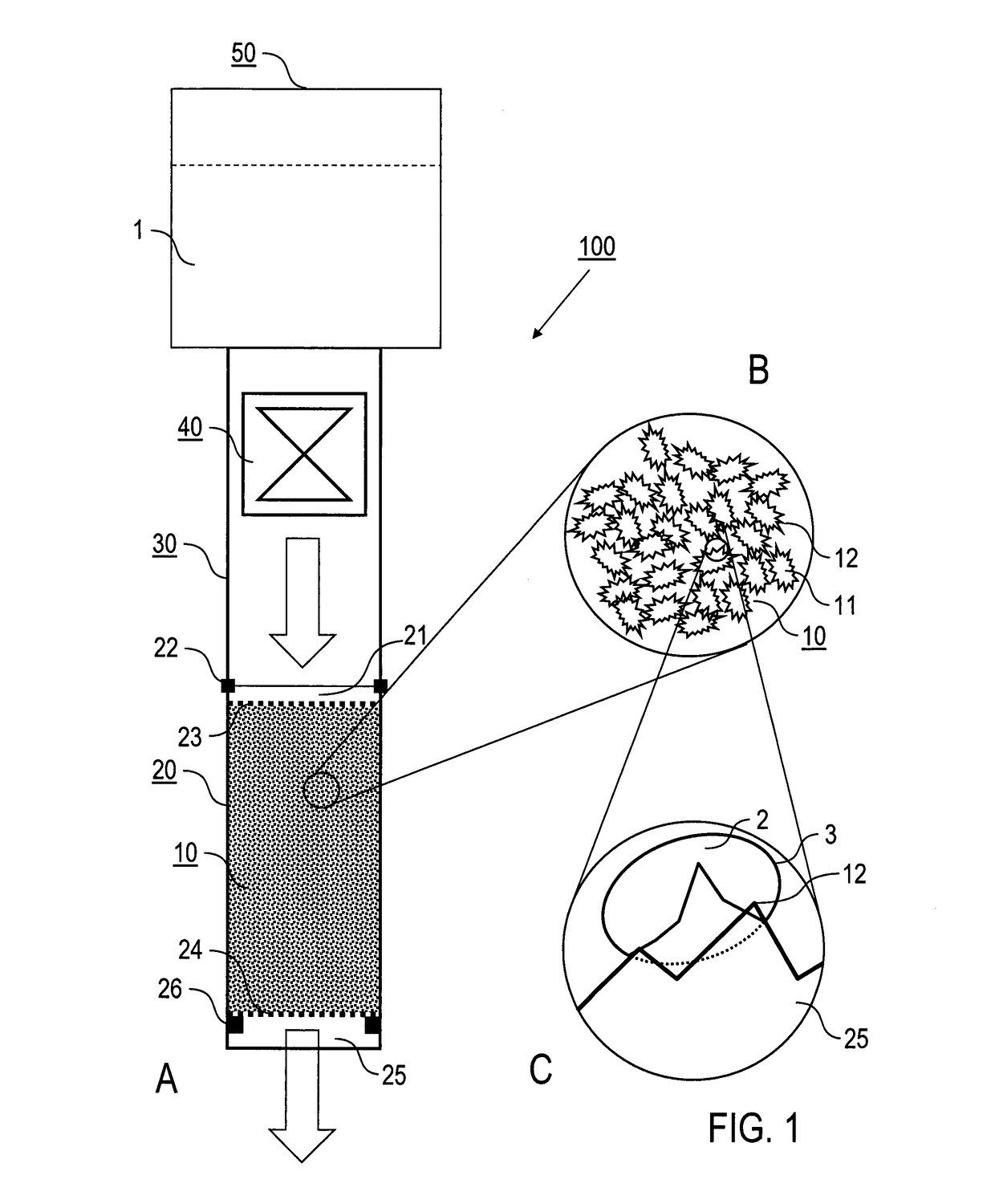 Treatment device and method for destructing micro-organisms in gaseous or liquid media