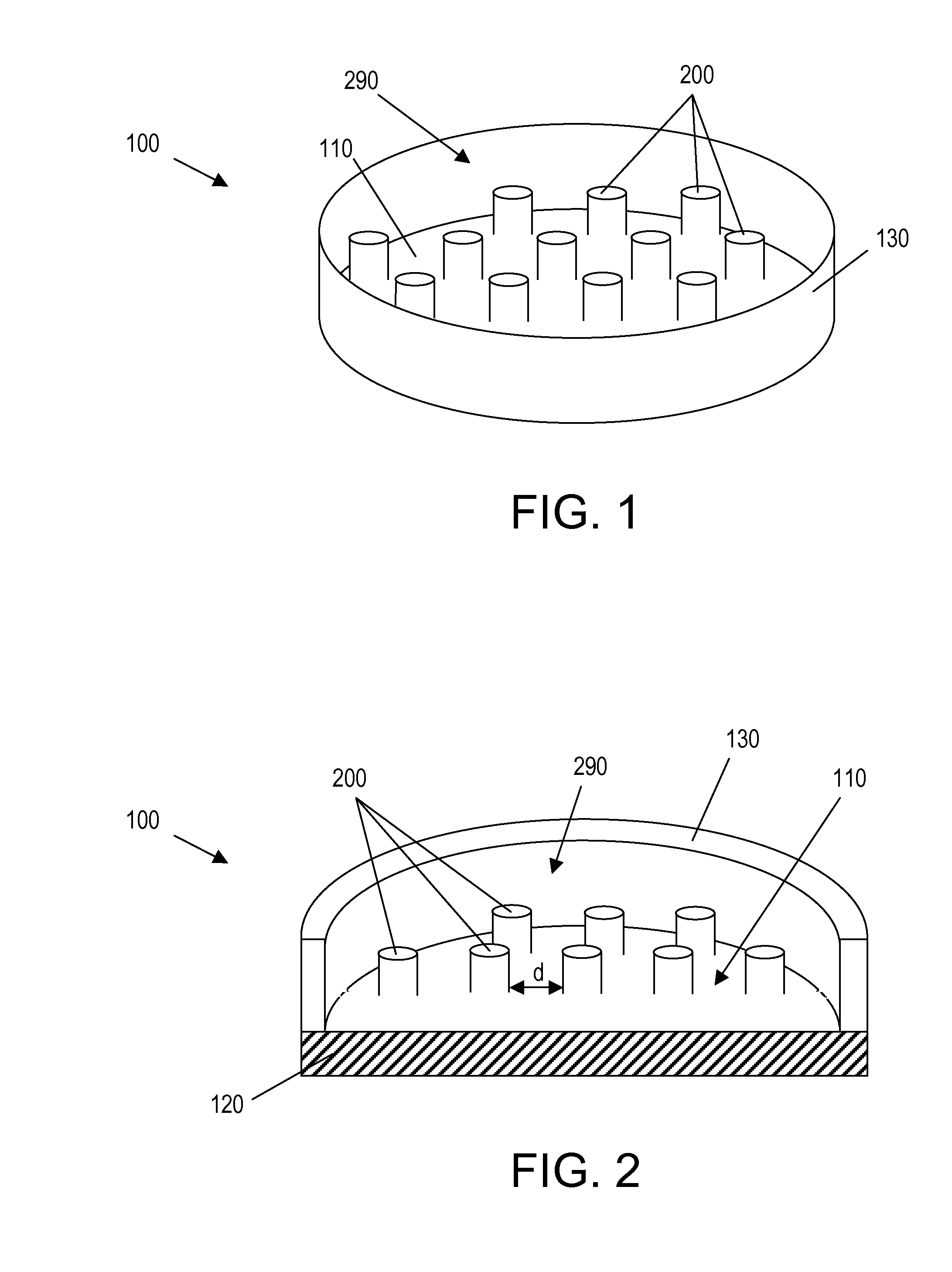 Spaced projection substrates and devices for cell culture